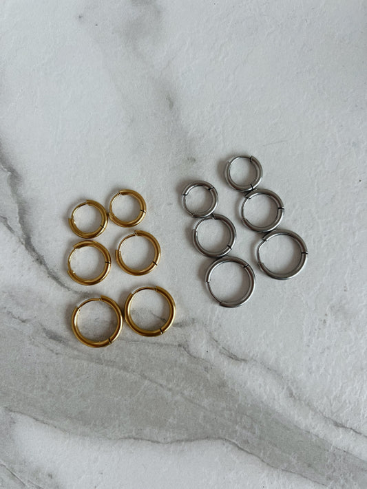 3 pair hoops earring set