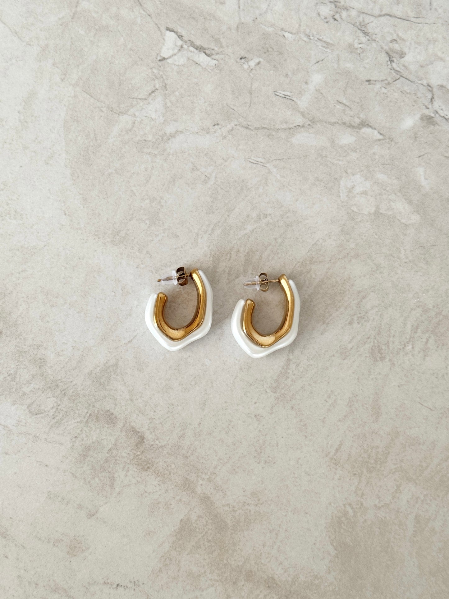 White earrings