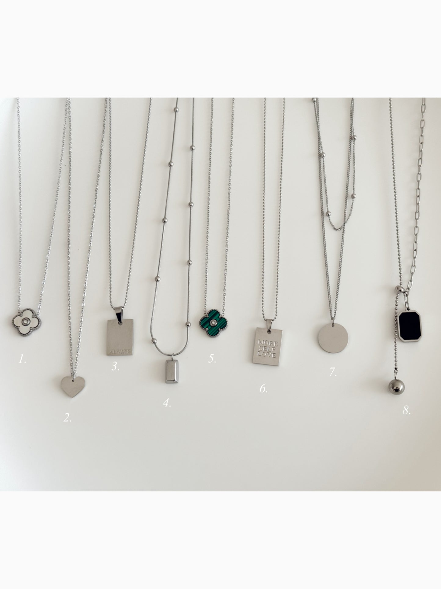 Silver necklaces