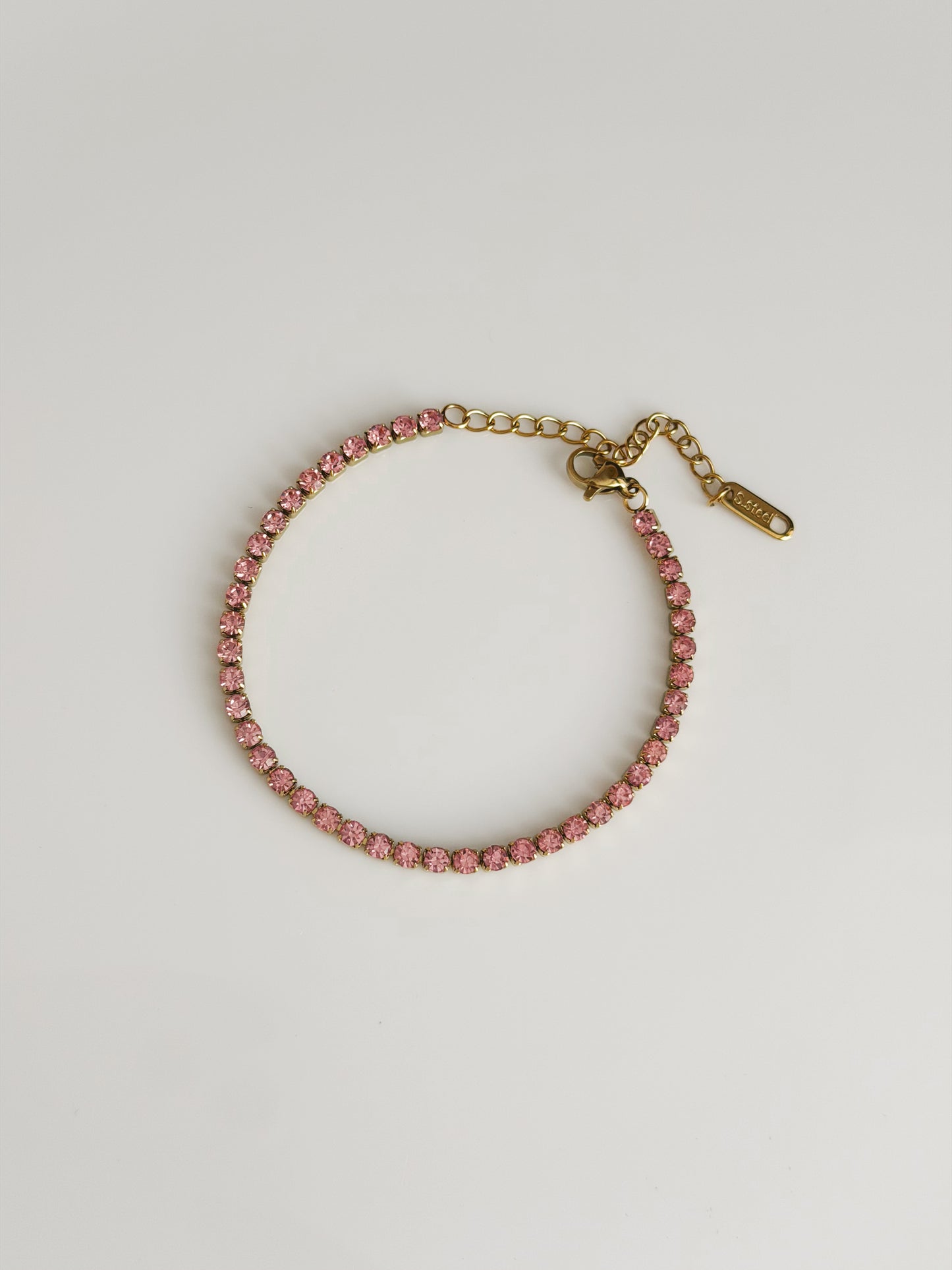 Pink tennis bracelet