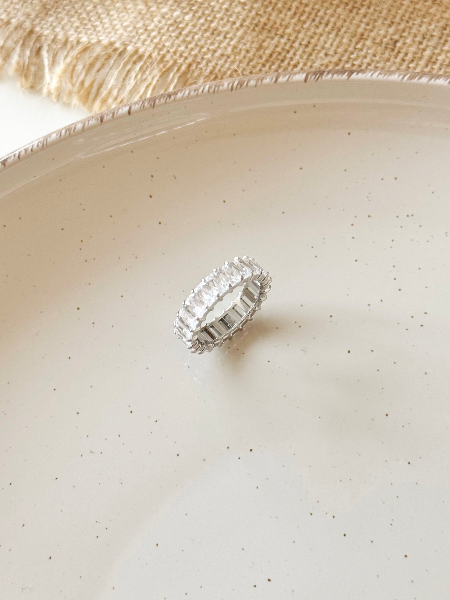 Silver tennis ring