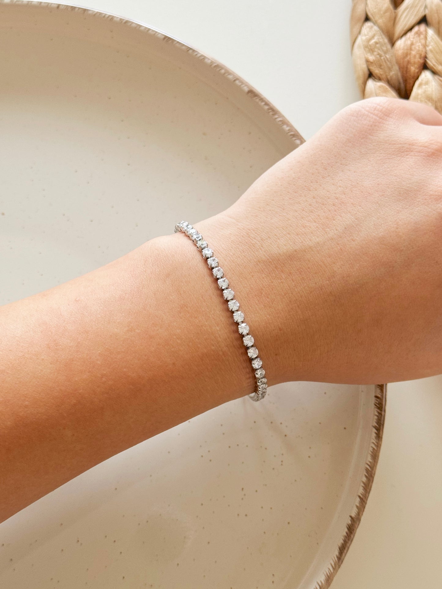 Tennis unisex bracelet silver 3mm