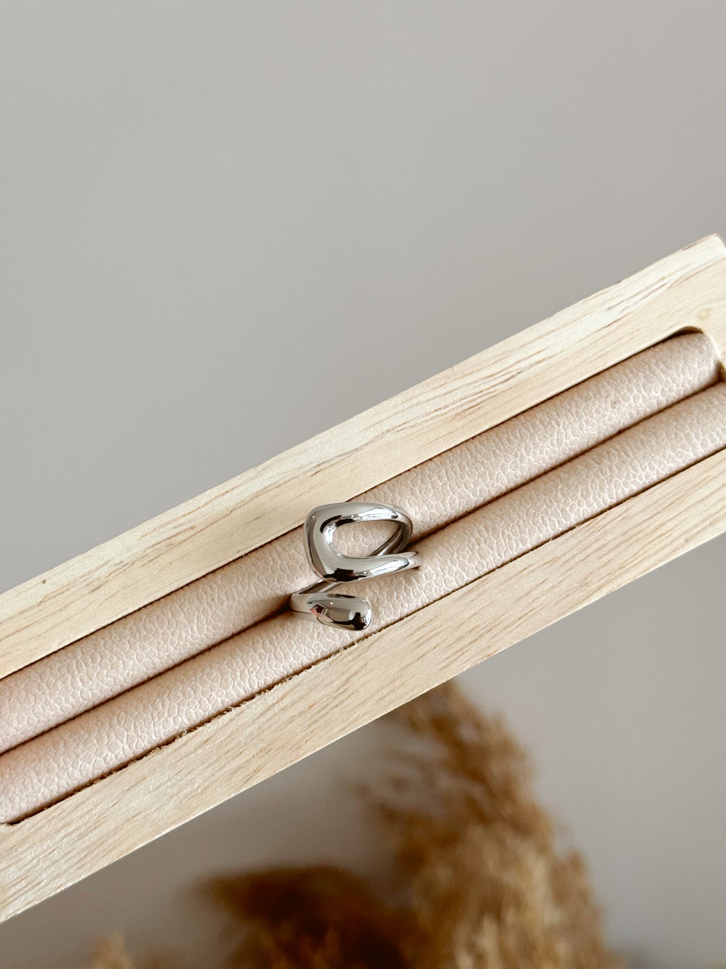 Trendy silver adjustable ring