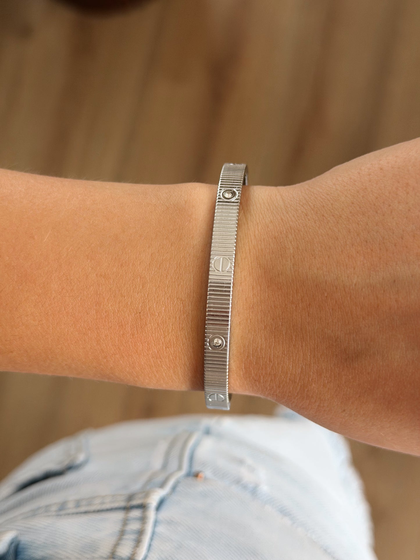 Silver stones Cartier static bracelet