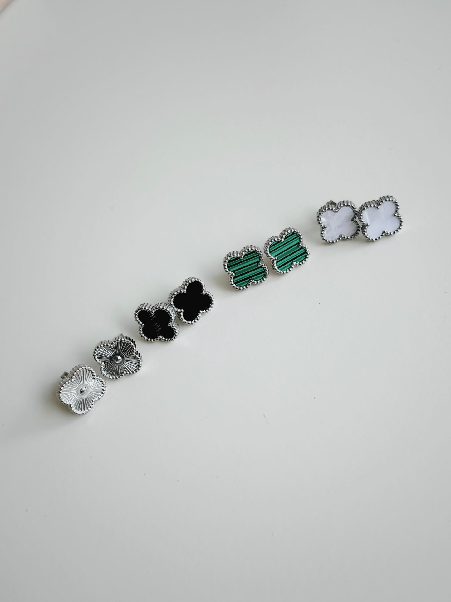 Silver van cleef earrings & necklace