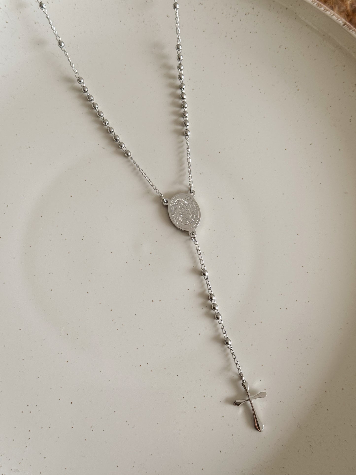 Rosary necklace unisex cross