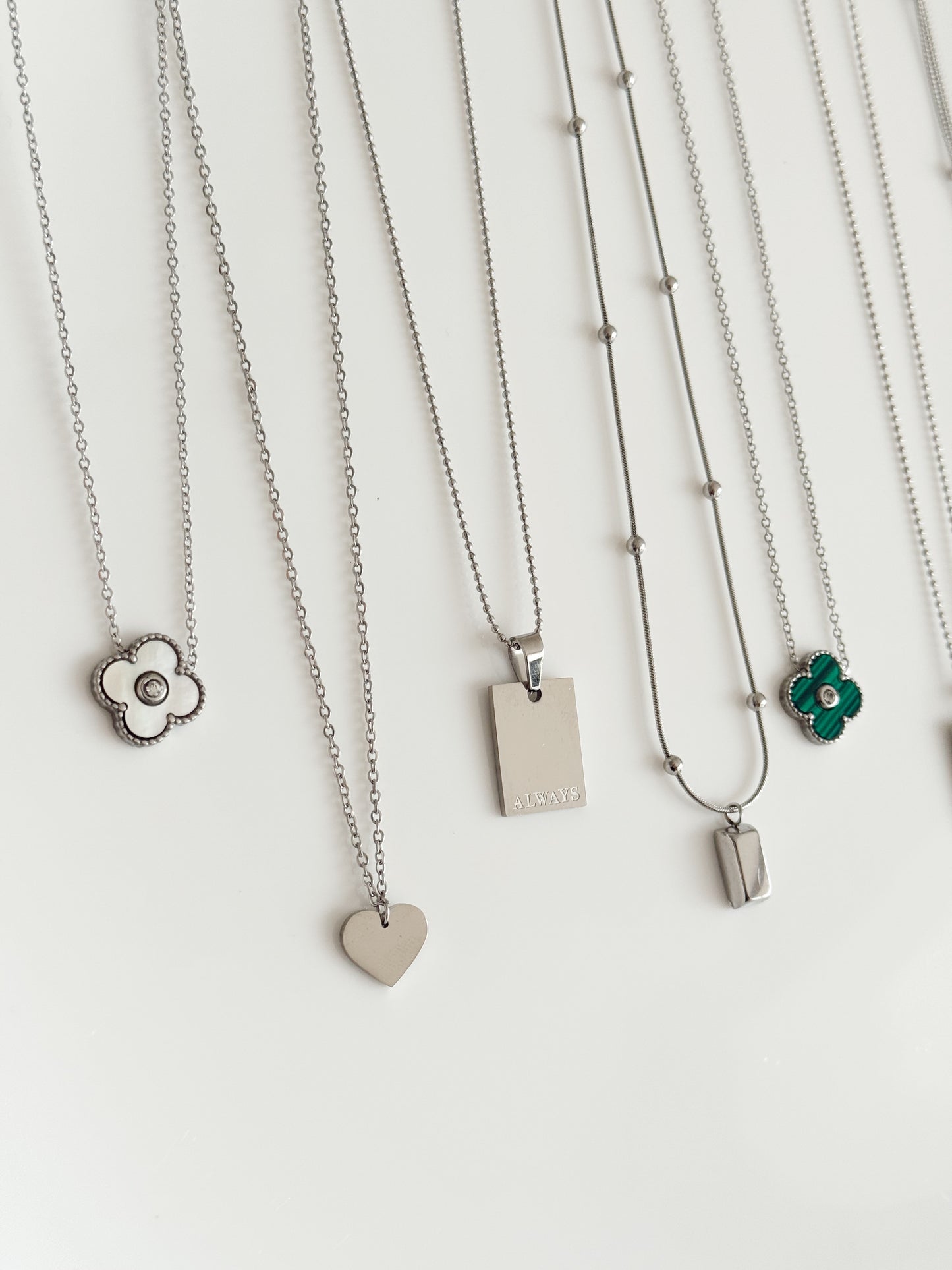 Silver necklaces