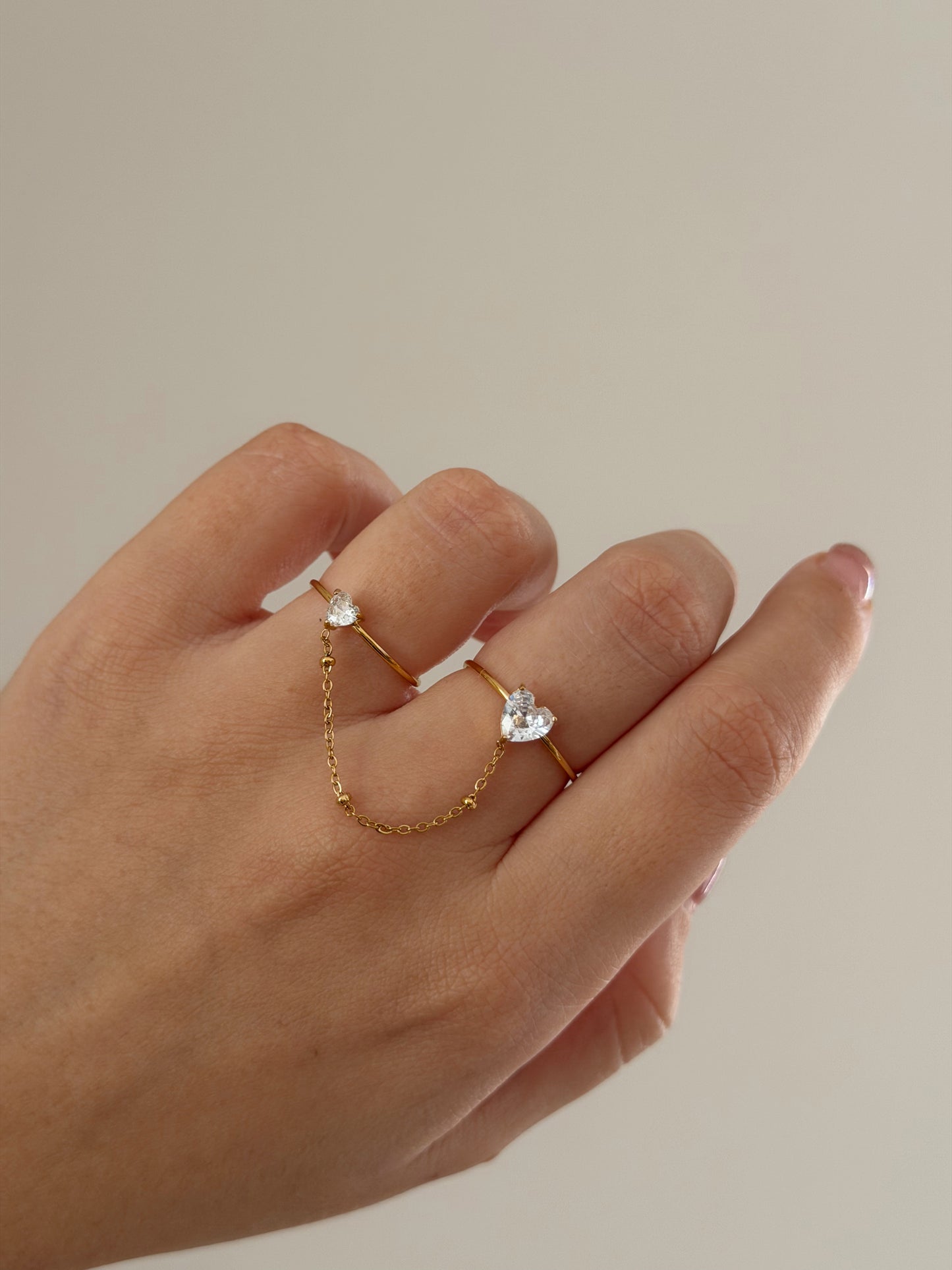 Double hearts rings