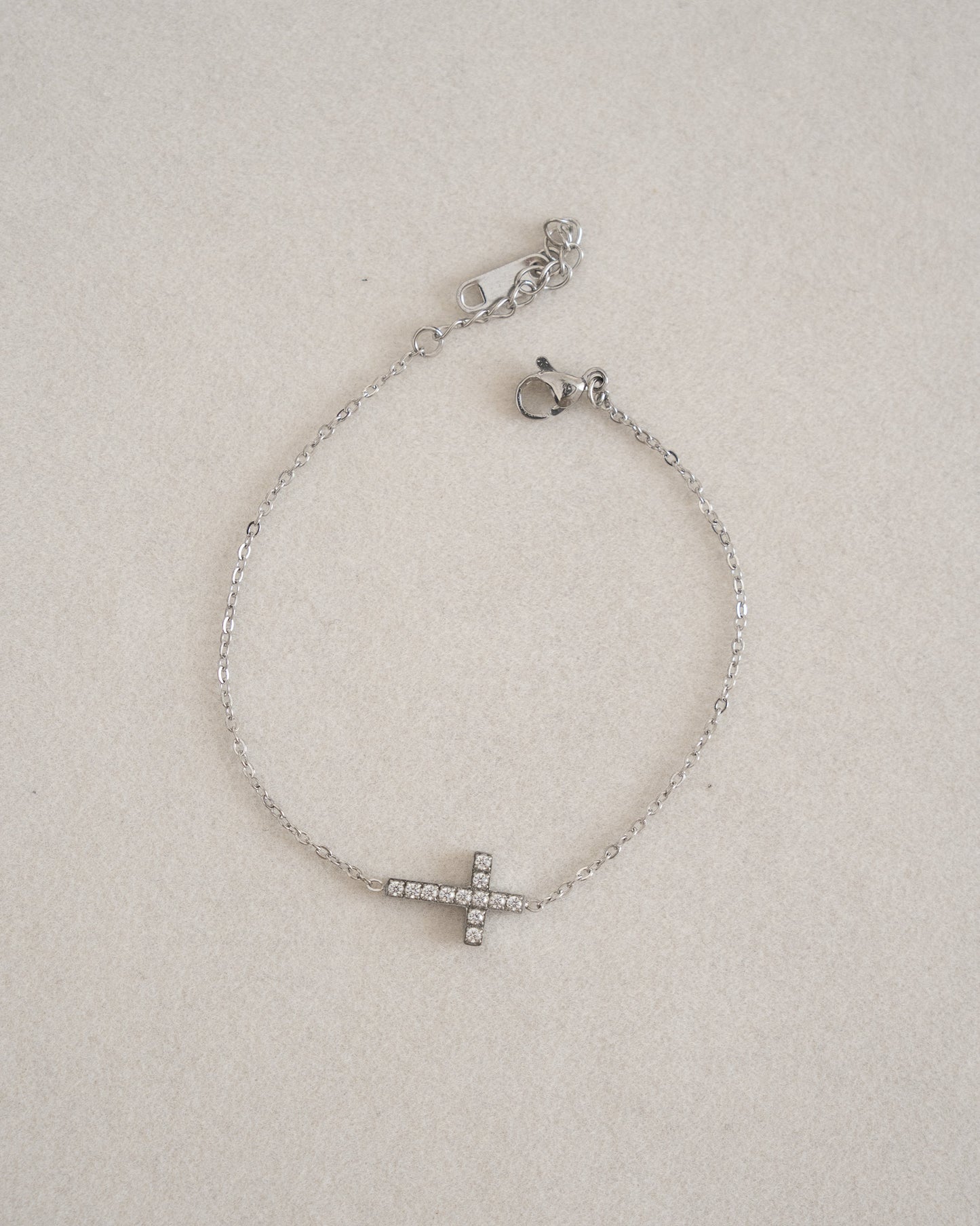 Silver cross bracelet