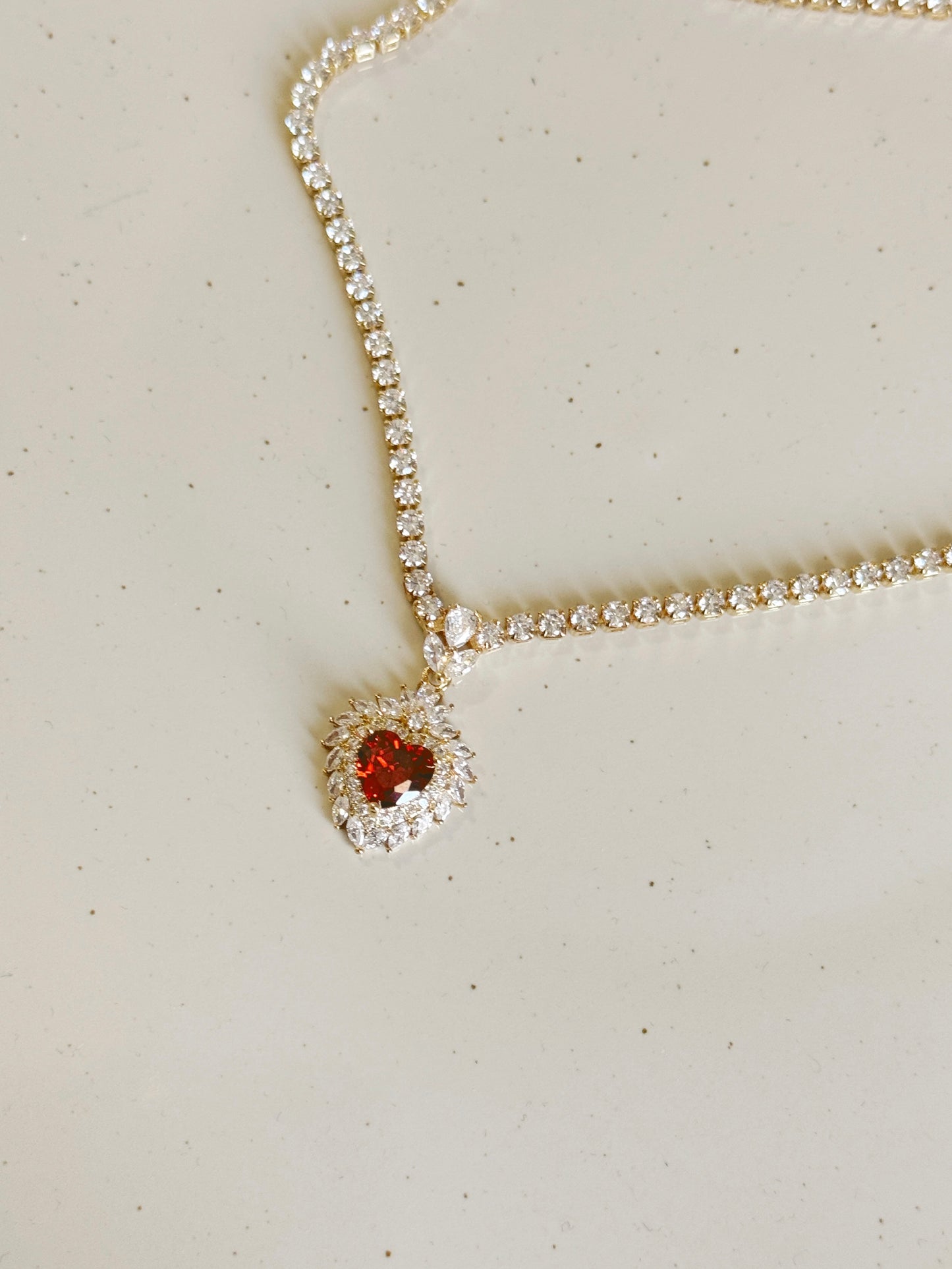 Tennis heart necklace