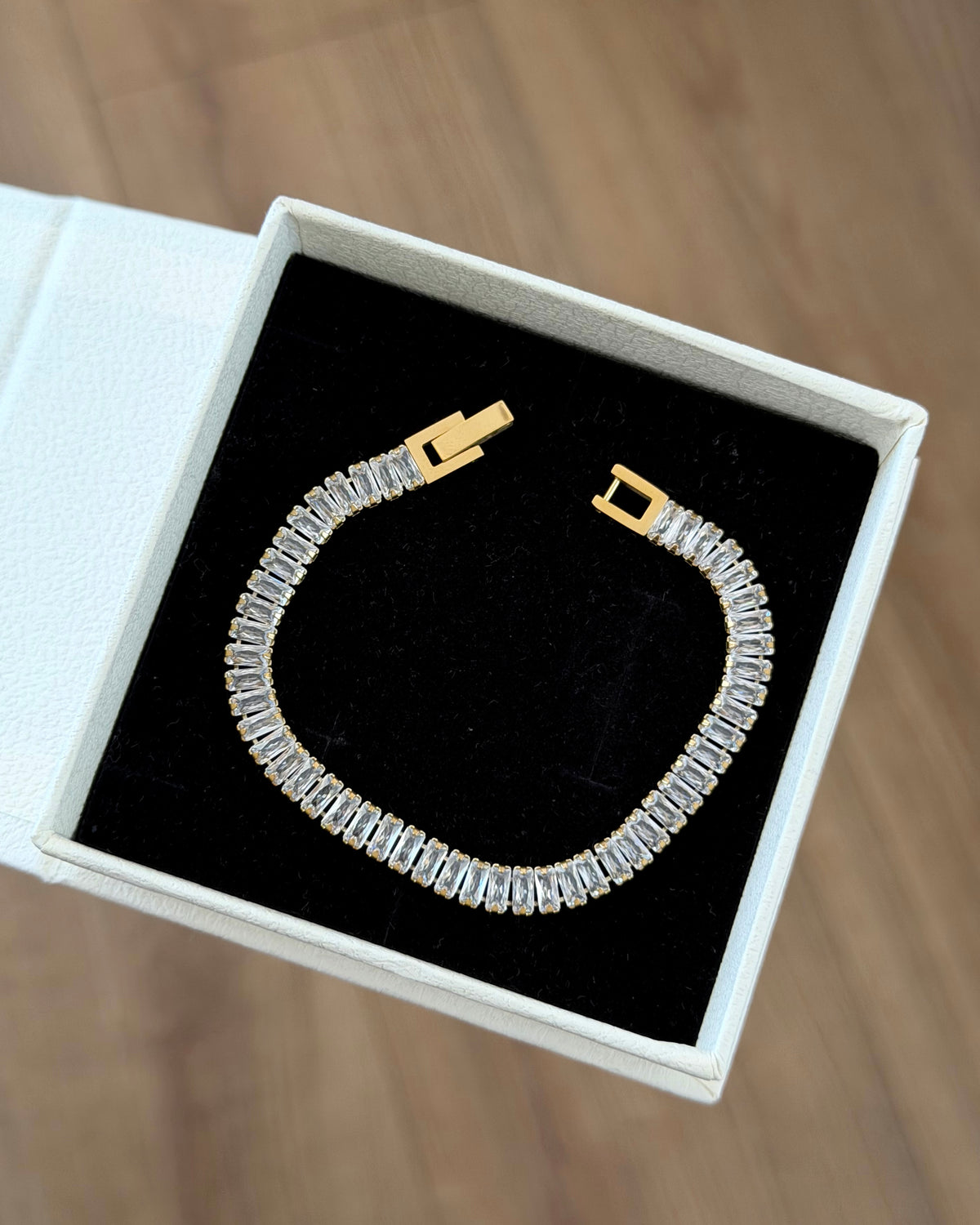 Tennis bracelet gold unisex 17cm