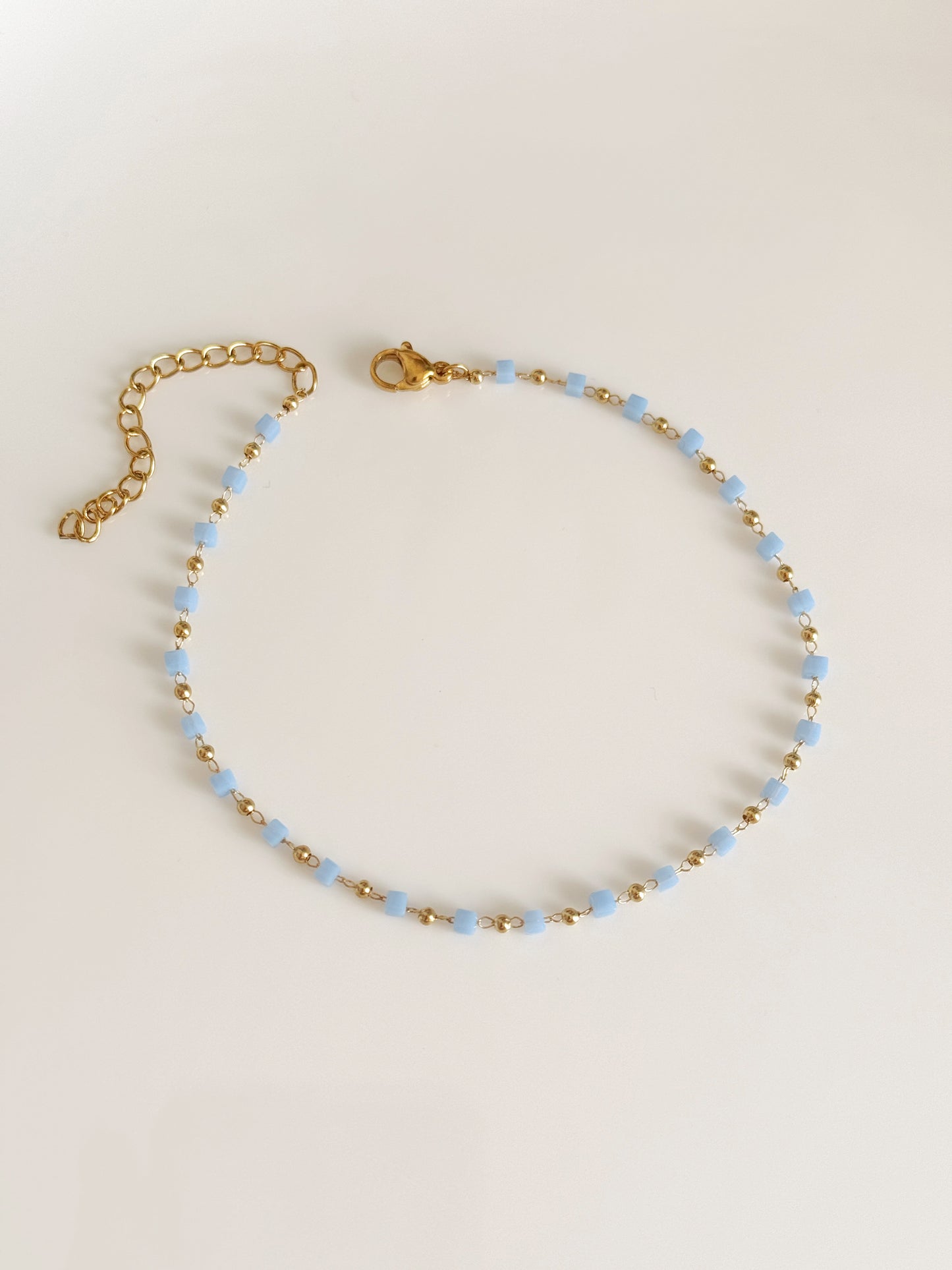 Blue beads anklet