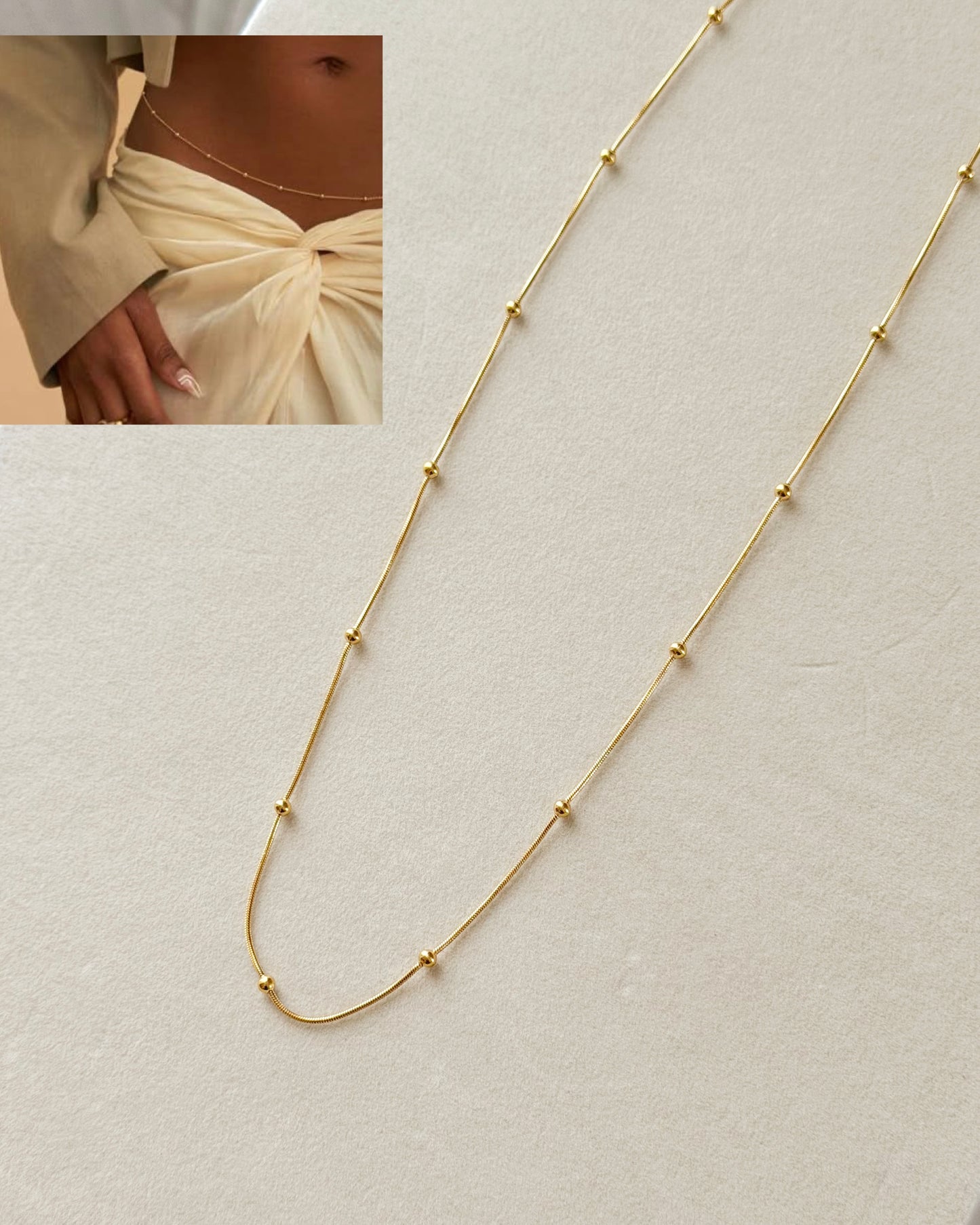 Beaded belly waist chain