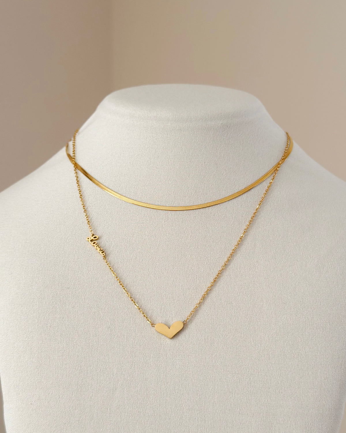 Double chain Love necklace