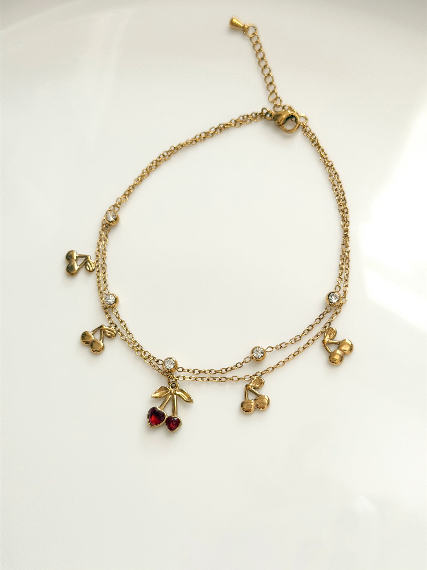 Cherry gold anklet