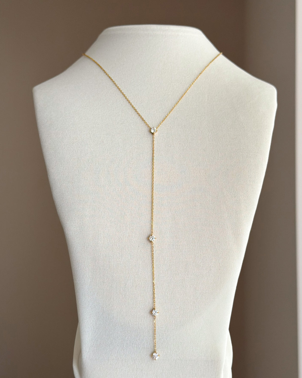 Fine stones Y shape necklace