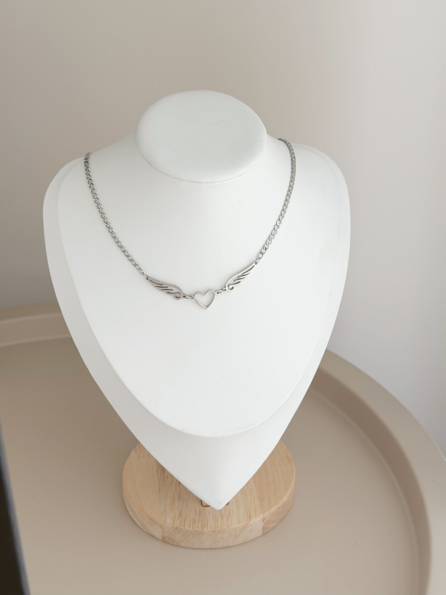 Angel heart necklace silver