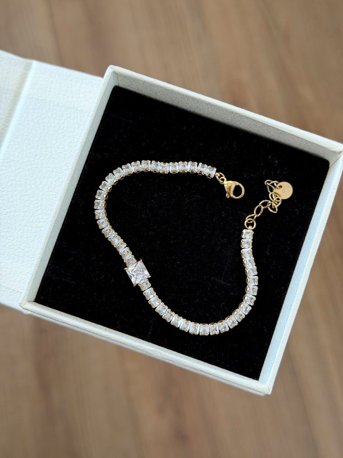 Gold tennis bracelet
