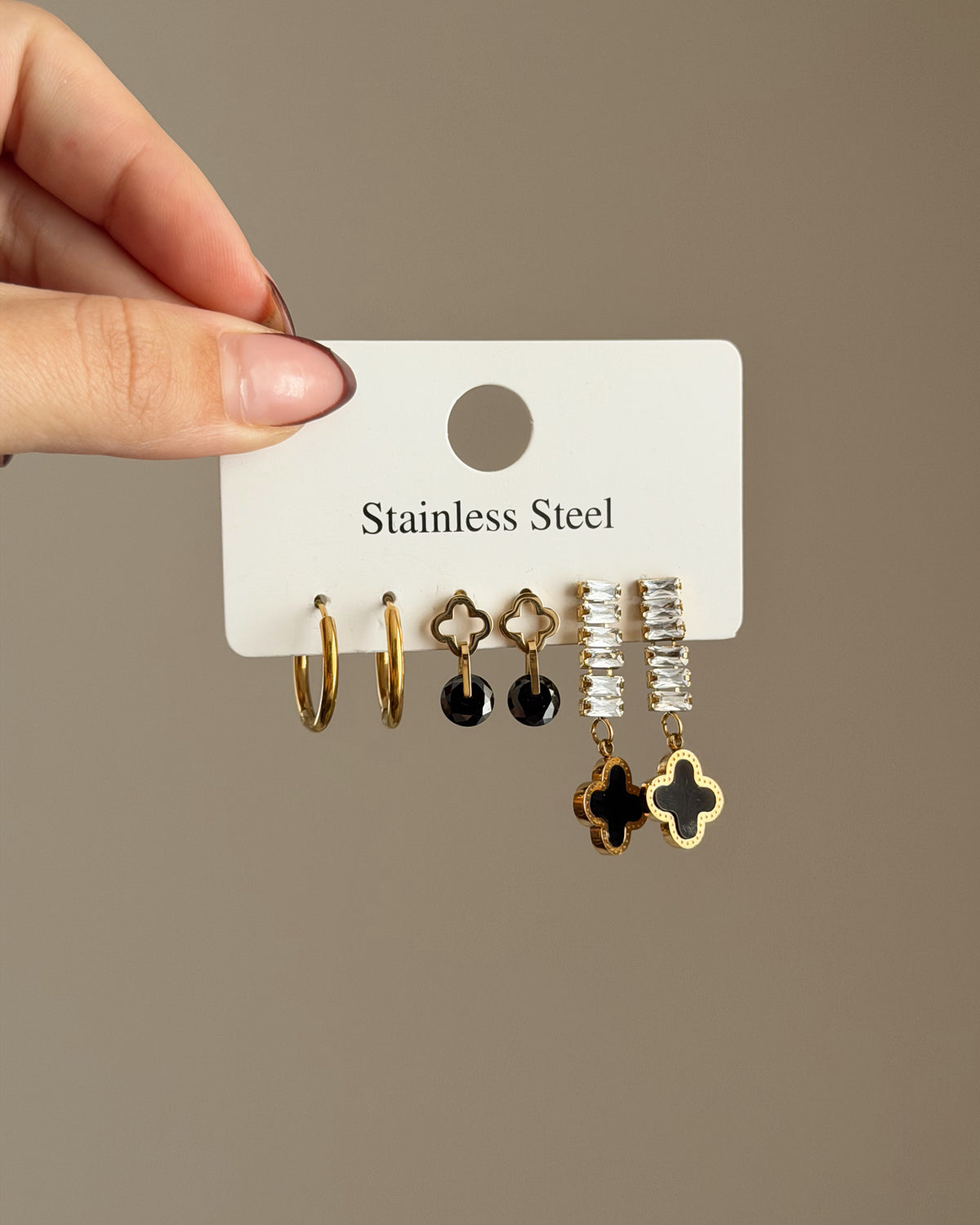 3 pair earrings set van cleef style