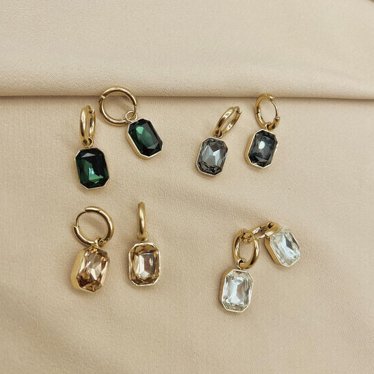 2 in 1 stone earrings