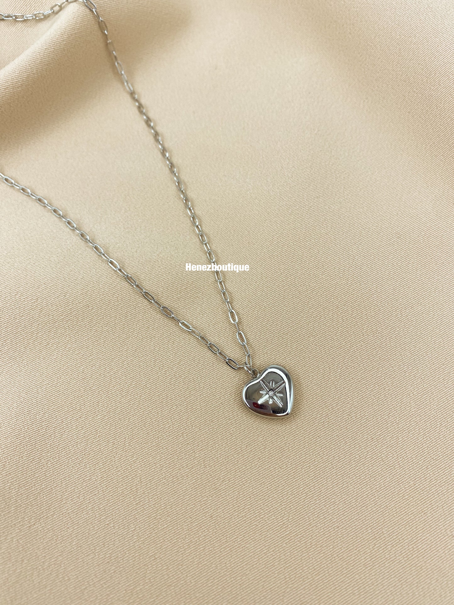 Silver heart necklace