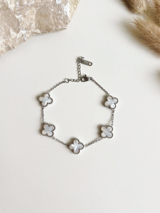 Silver and white van cleef bracelet