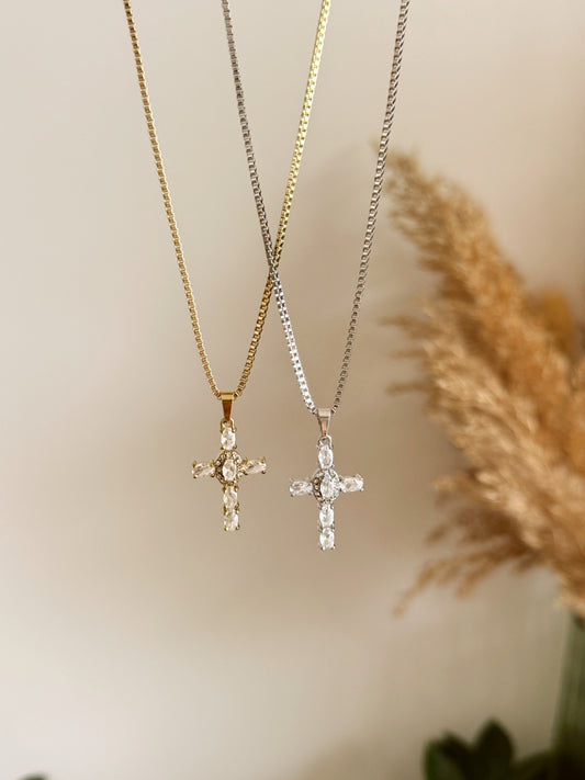 Cross zircon necklaces unisex