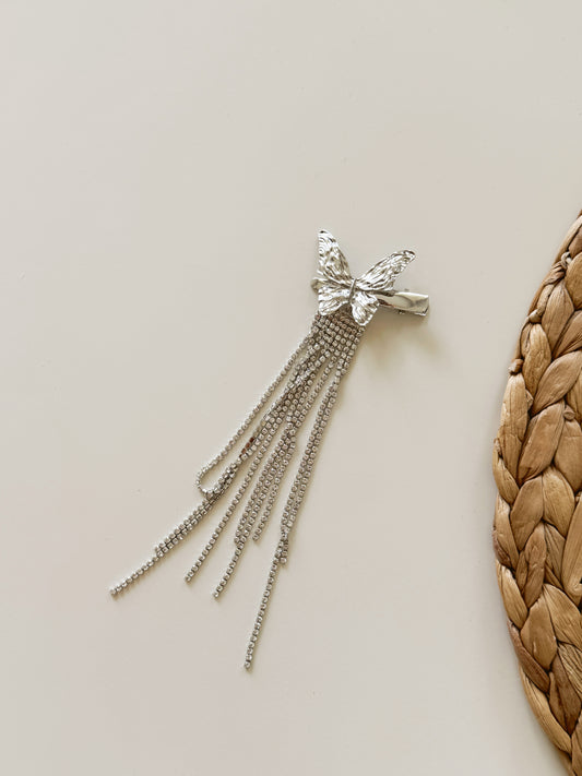 Butterfly tassel hair clip