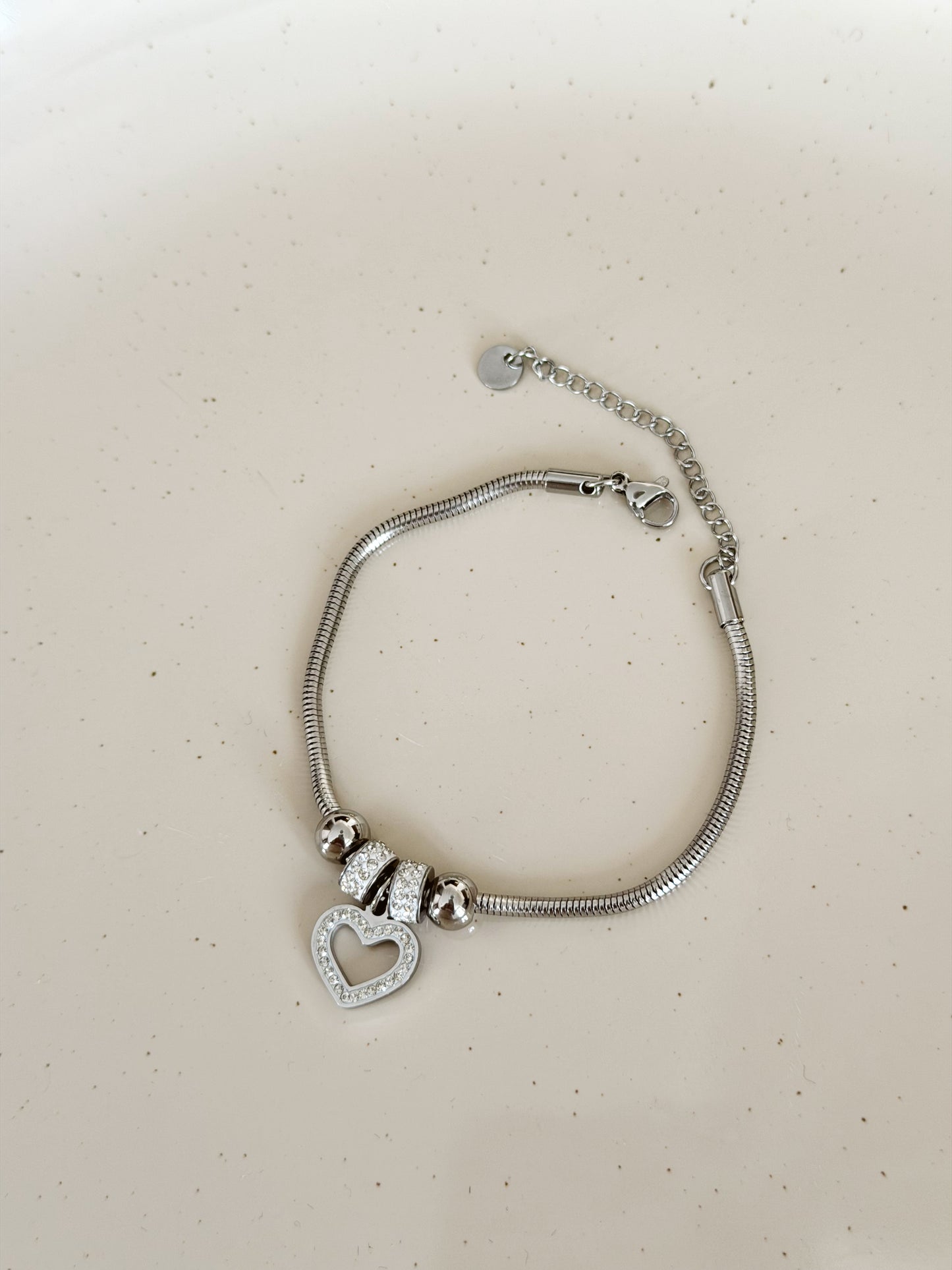 Pandora style heart bracelet