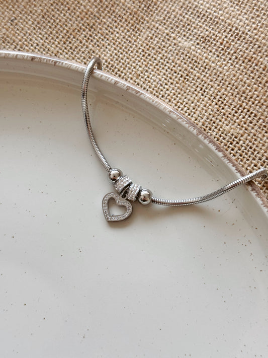 Pandora style heart bracelet