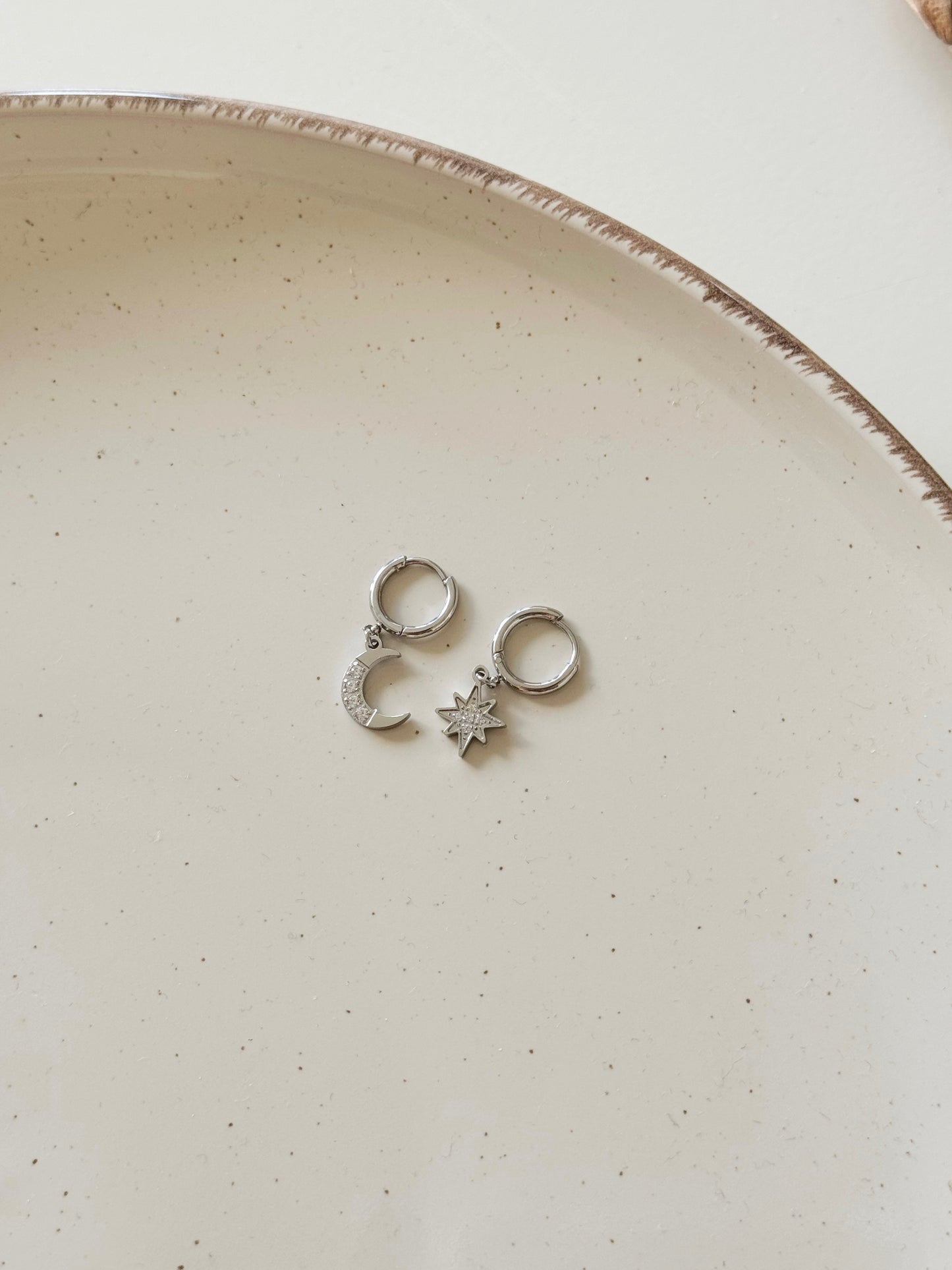 Moon and star earrings