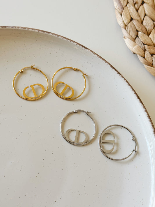 CD Christian dior hoops earrings