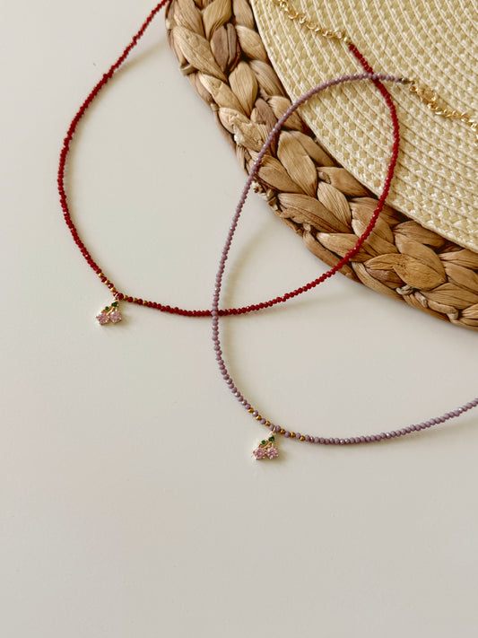 Cherry bead necklaces