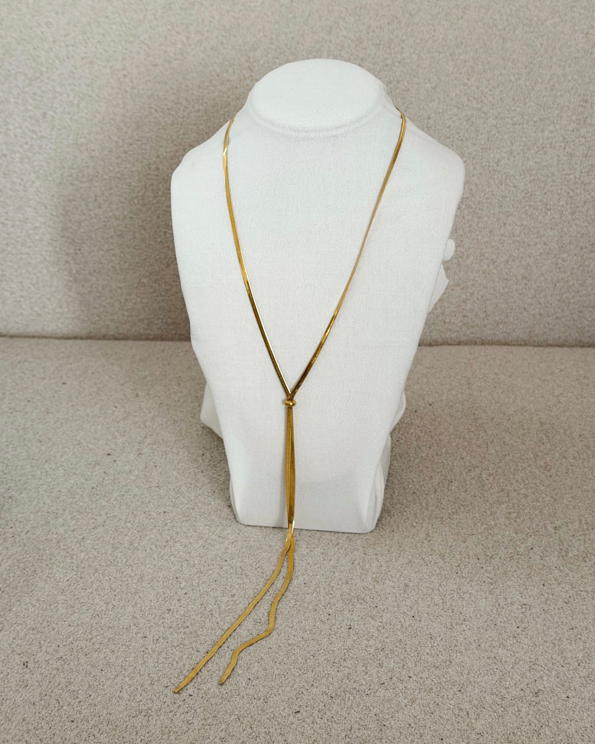 Y long snake chain necklace