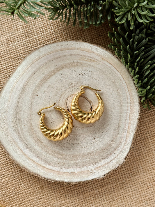 Vintage twist hoops earrings