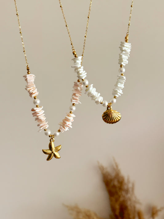 Summer shell necklaces