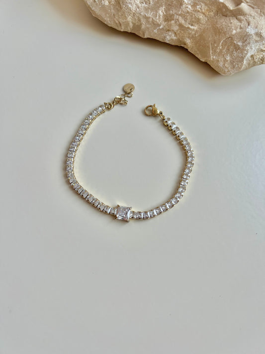 Square stone tennis bracelet