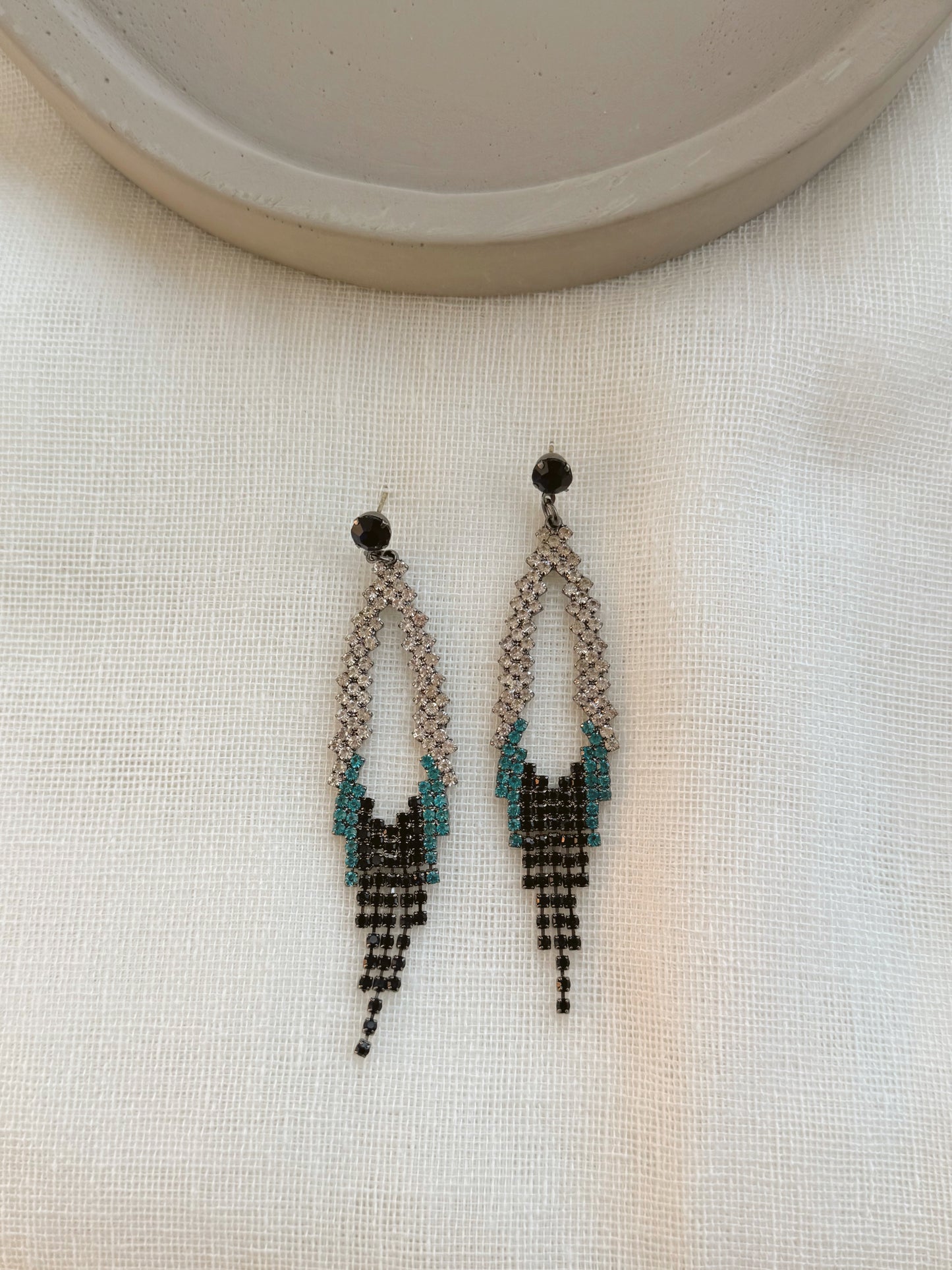 Blue tassel earrings