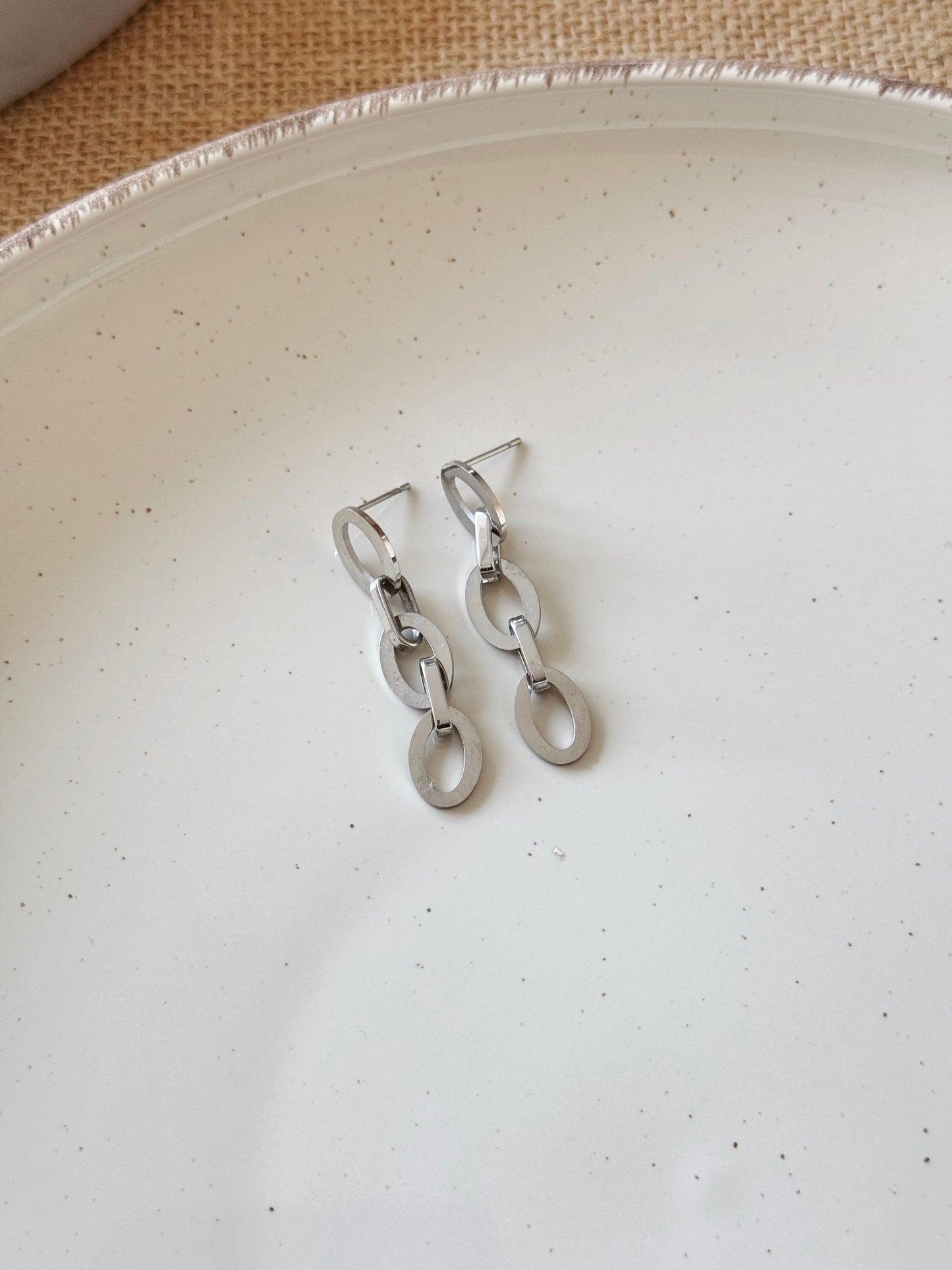 Silver chain earrings