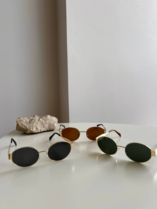 Golden oval sunglasses