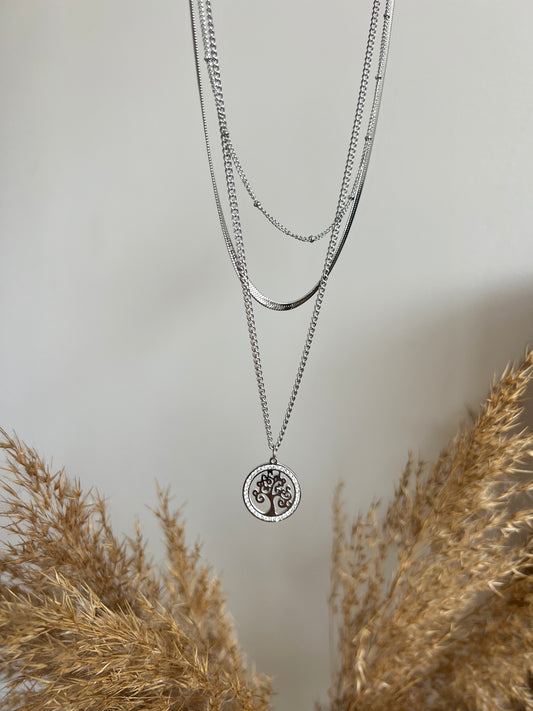 Triple tree of life necklace