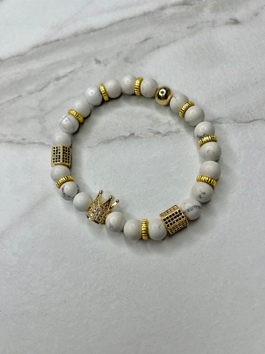 White Crown bracelet men