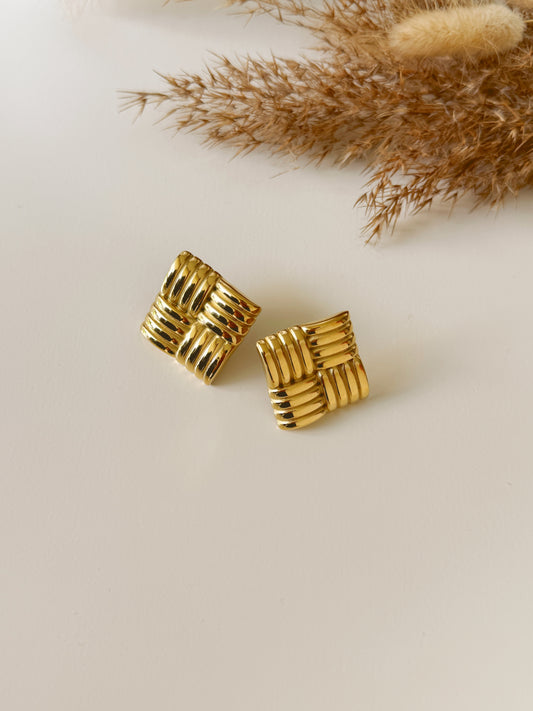 Bold square statement earrings