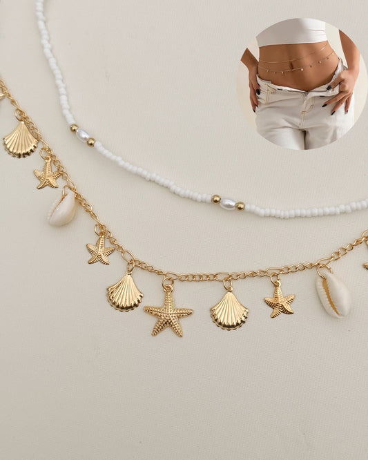 Beach belly chain set
