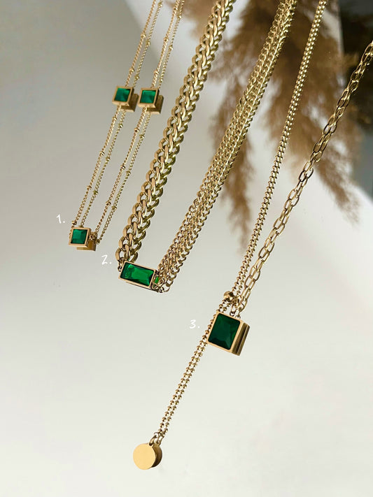 Green stone necklaces