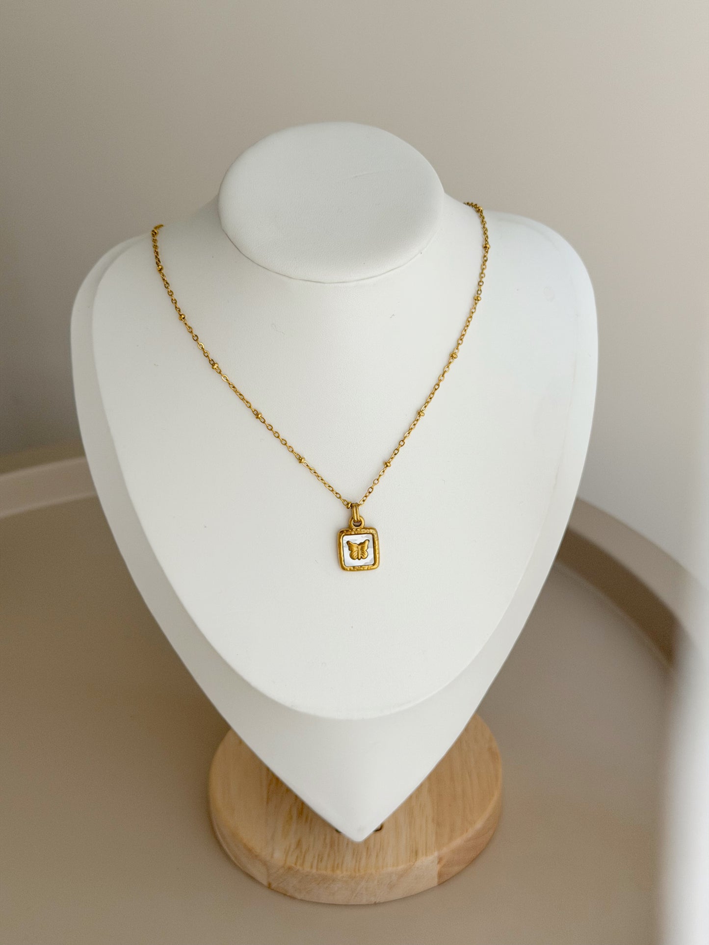 Shell butterfly necklace