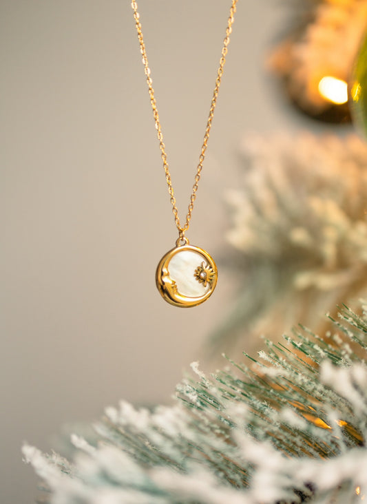 Moon and star necklace
