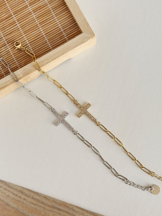Shiny cross bracelets