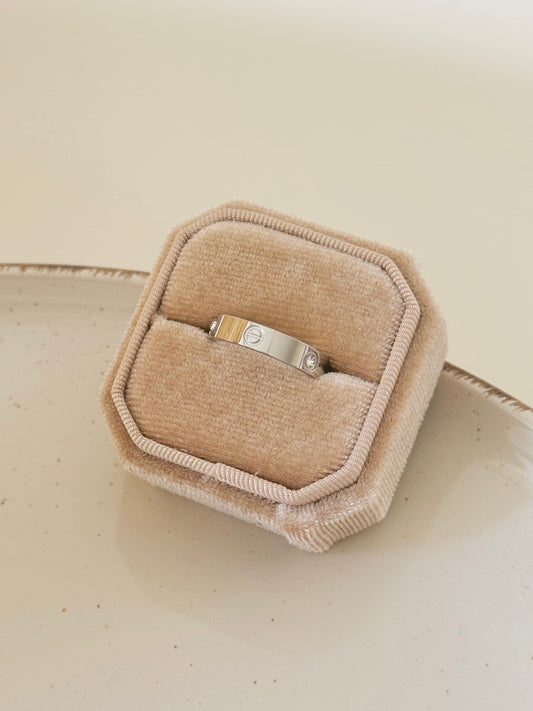 Cartier love ring ( silver with stones)