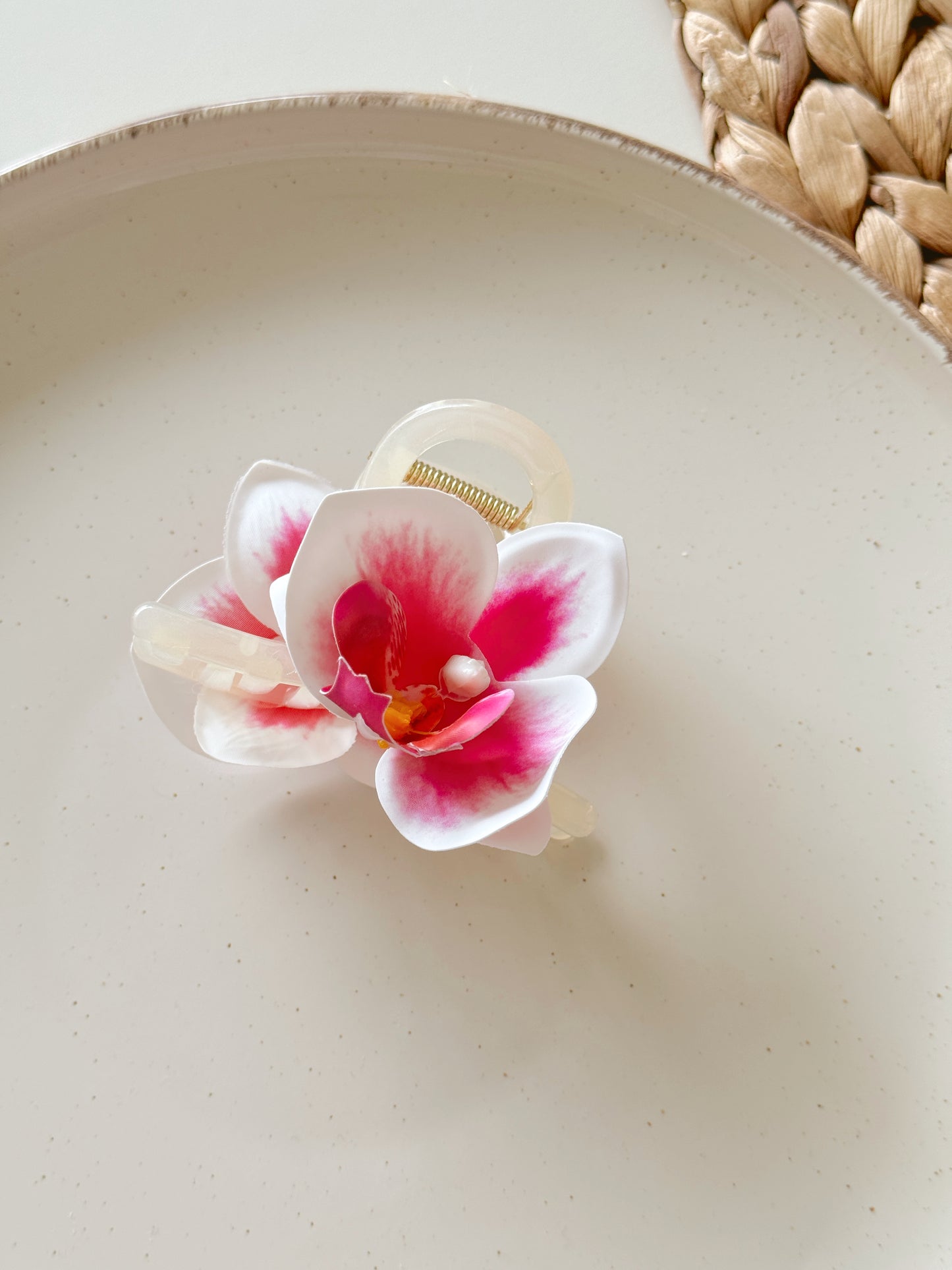 Orchid flower hair clip